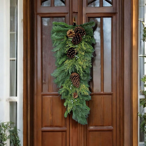 Elovira™ Doğal Çam Kozalak Kapı Süsü (60cm)